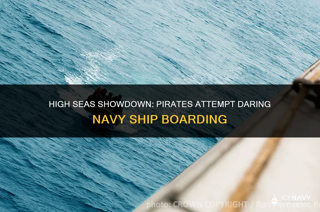 have pirates try to board navy ship