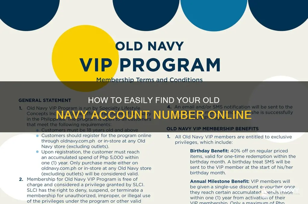 how can i get my old navy account number