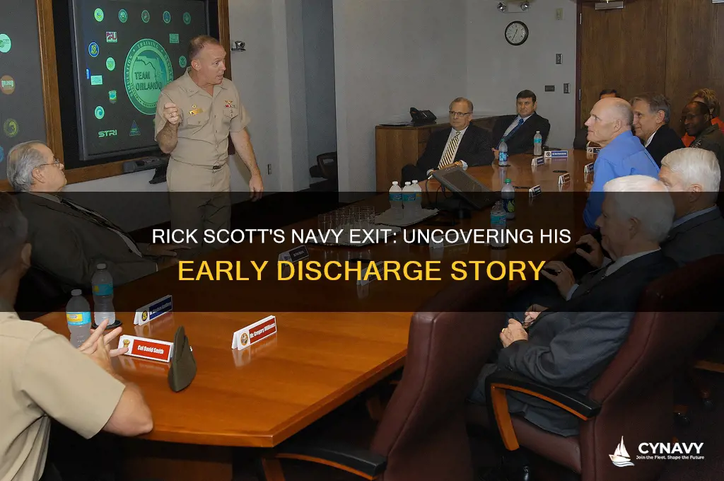 how did rick scott get out of the navy early