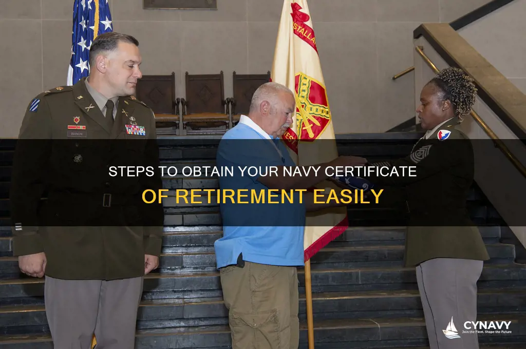 how do i get my navy certificate of retirement
