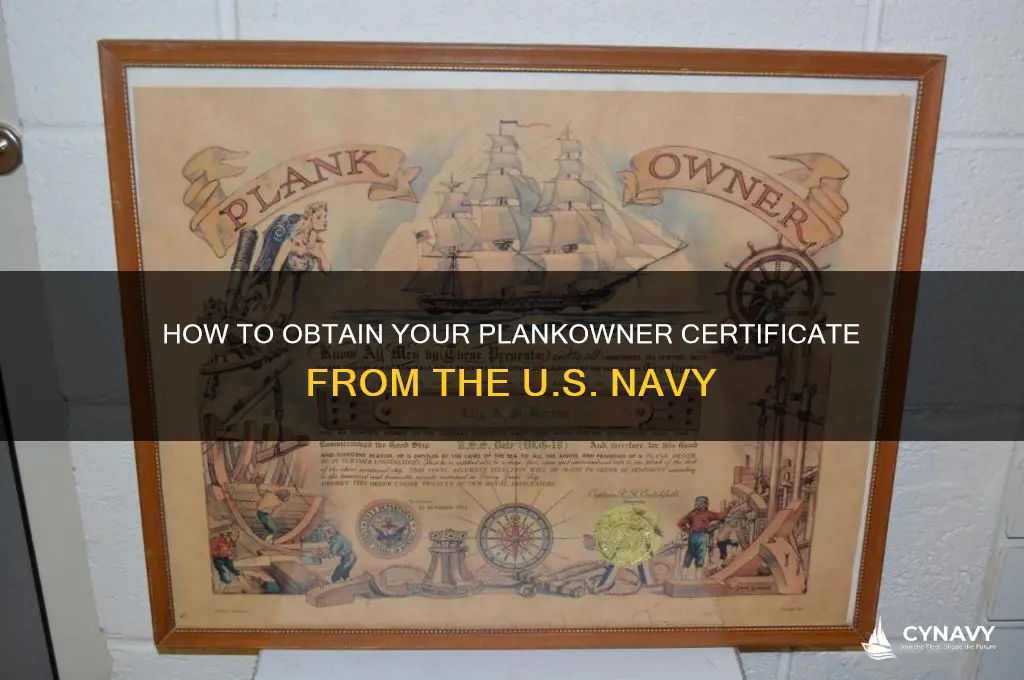 how do i get myplank owner certificate from the navy