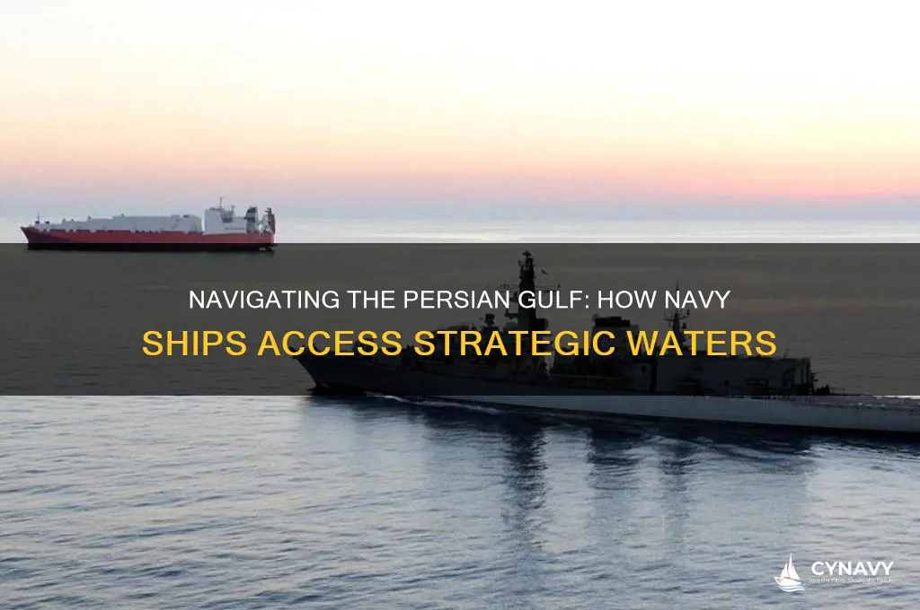 how do navy ships get into the persian gulf