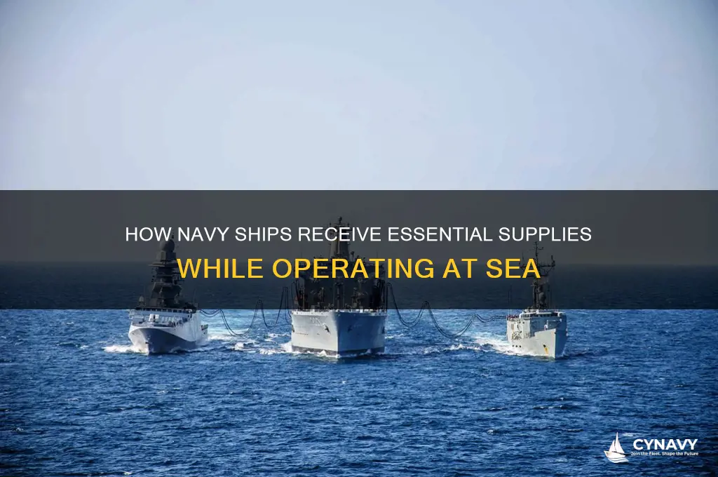 how do navy ships get supplies at sea