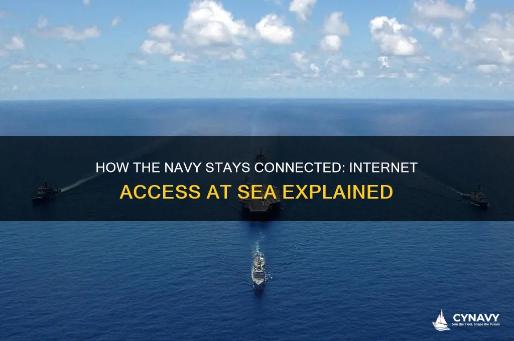 how does navy get internet at sea