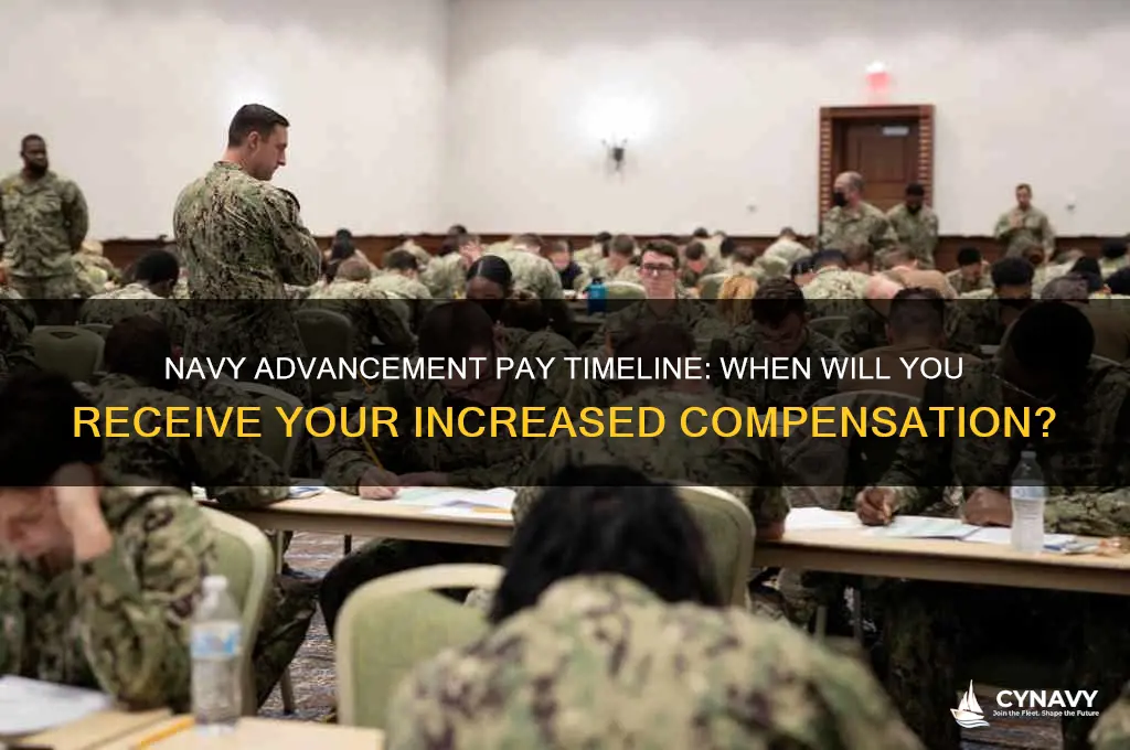 how long until i get paid for navy advancement