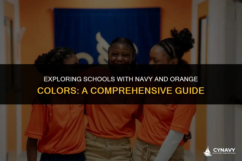 how many schools have navy and orange as colors