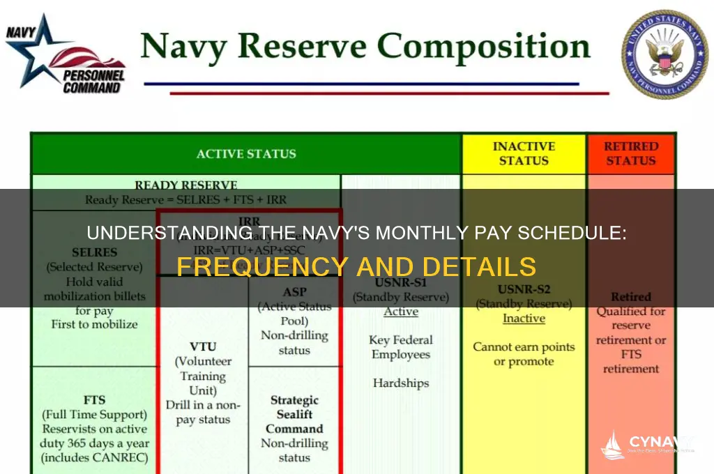 how many times a month does the navy get paid