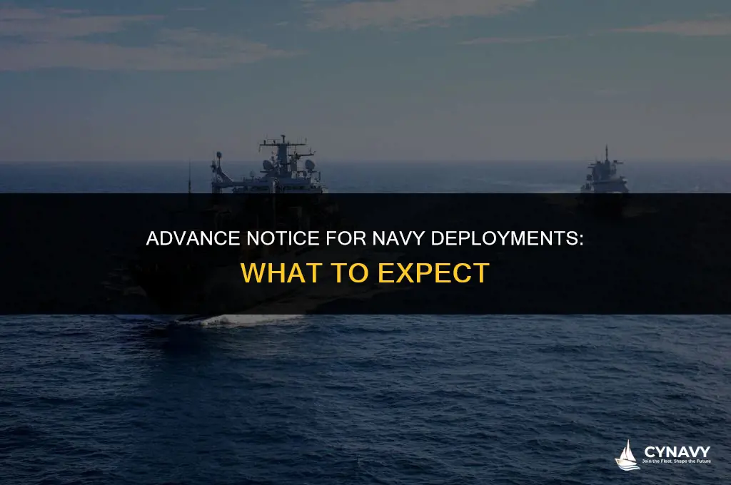 how much advance time does navy give members for deplyment
