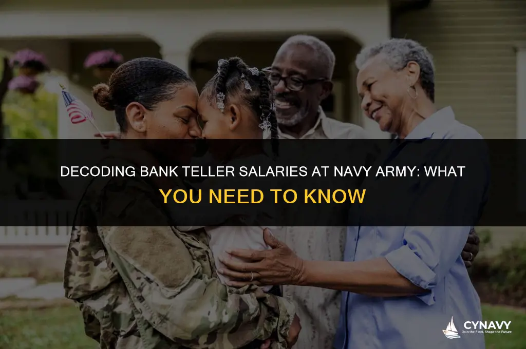 how much do bank tellers get paid at navy army