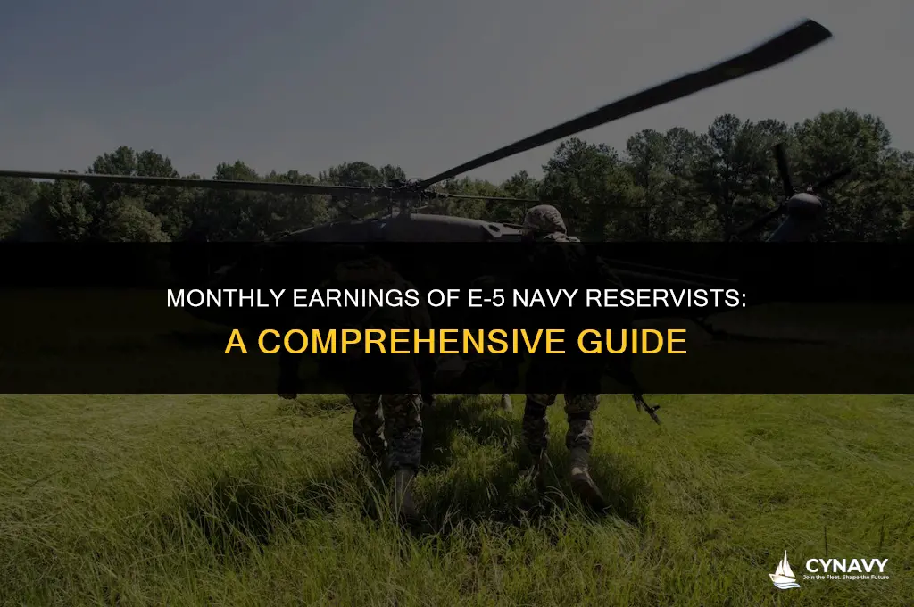 how much do e-5 navy reservists make per month