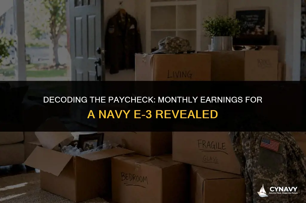 how much does a navy e3 make per month