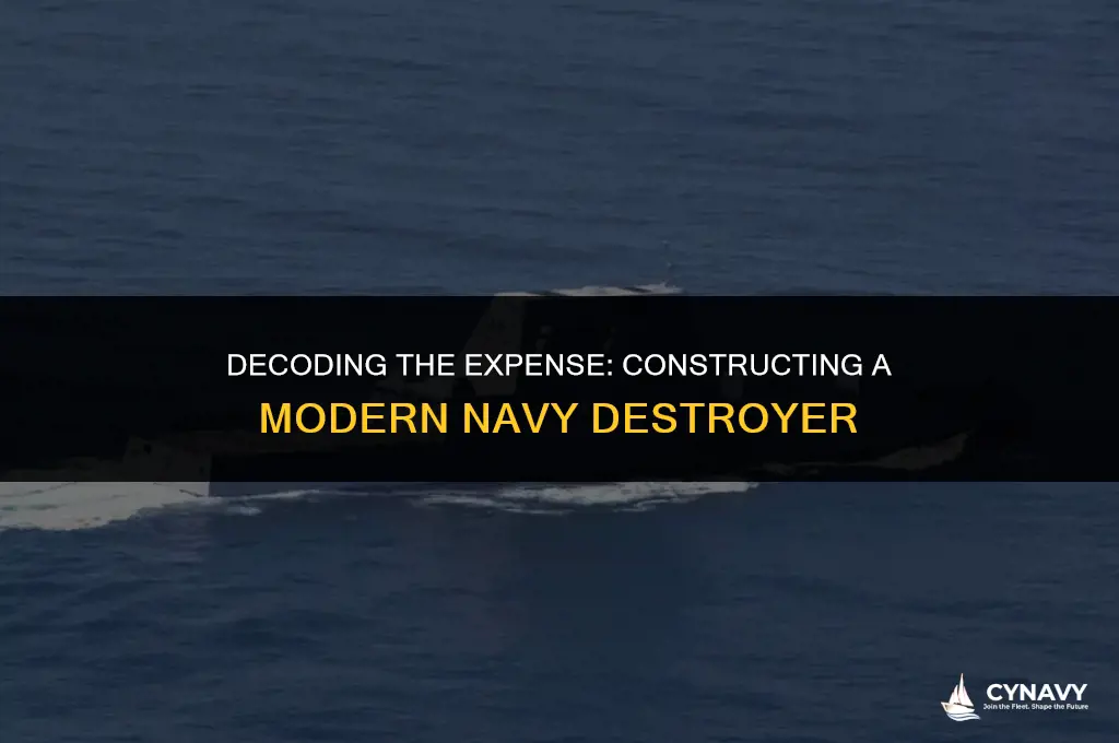 how much does it cost to build a navy destroyer