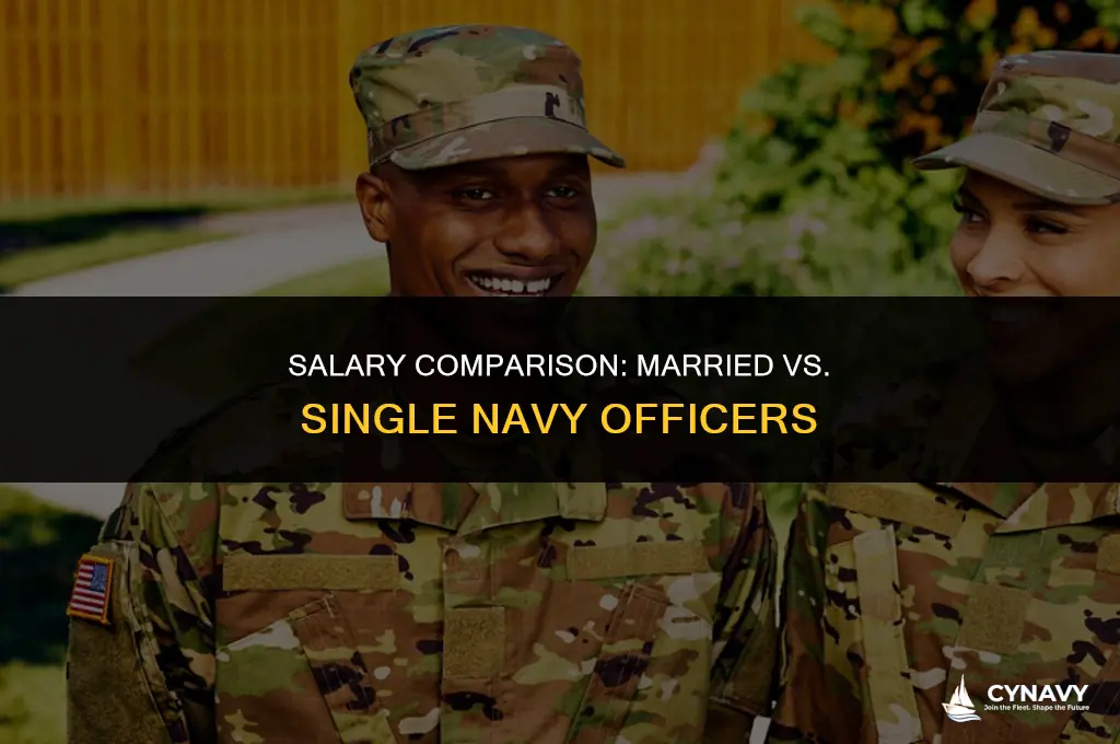 how much does married navy officees make compared to single