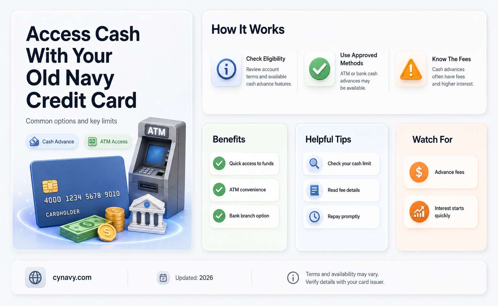 can you get cash from old navy credit card