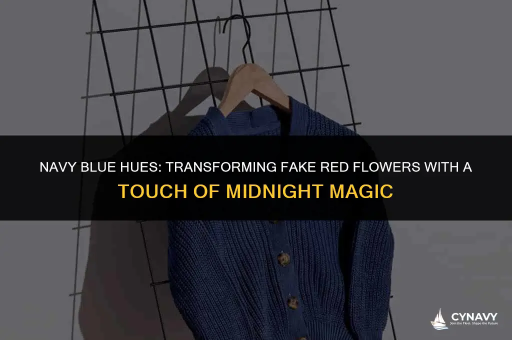 how to color fake red flowers navy