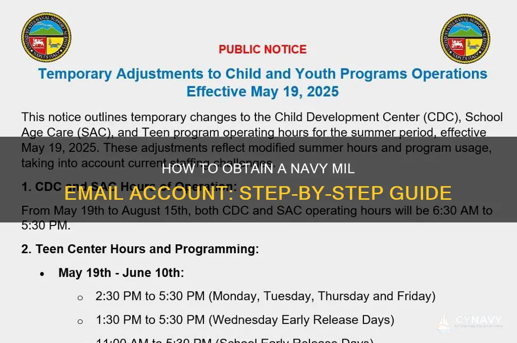how to get a navy mil email account