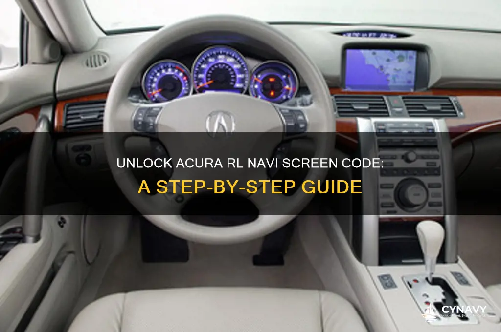 how to get code for acura rl navi screen