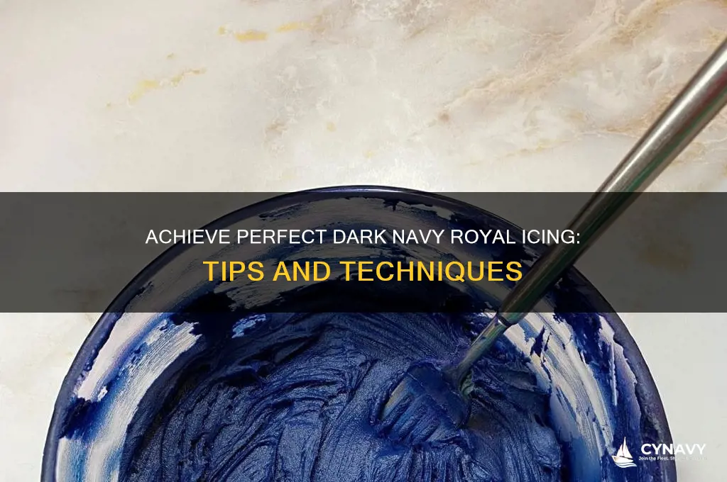 how to get dark navy royal icing