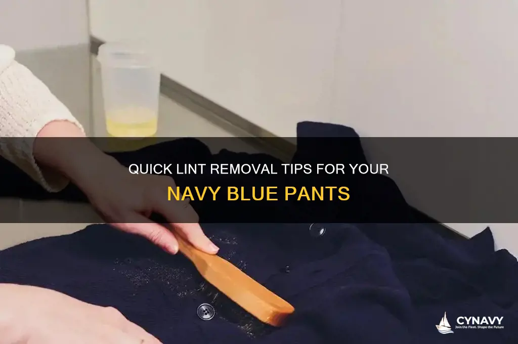 how to get lint off navy blue pants