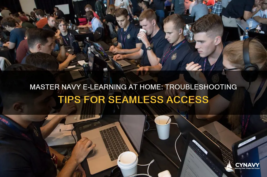 how to get navy e learning to work at home