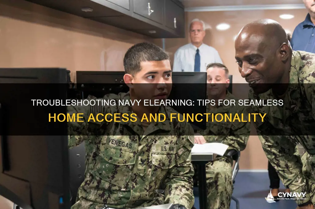 how to get navy elearning to work at home