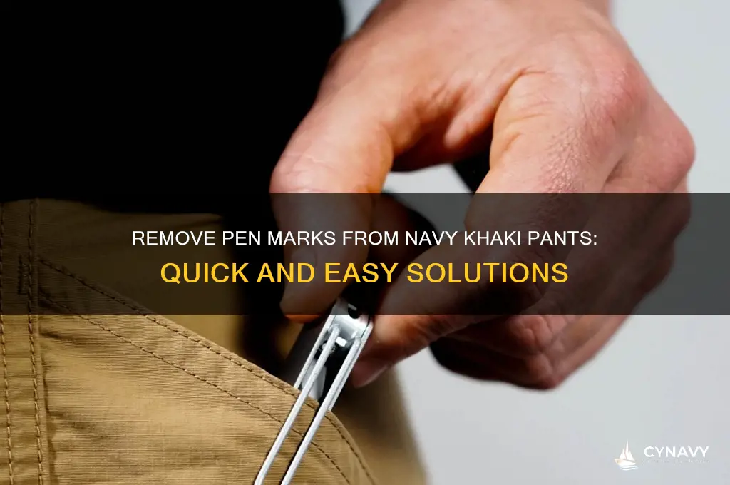 how to get pen marks out of navy khaki pants