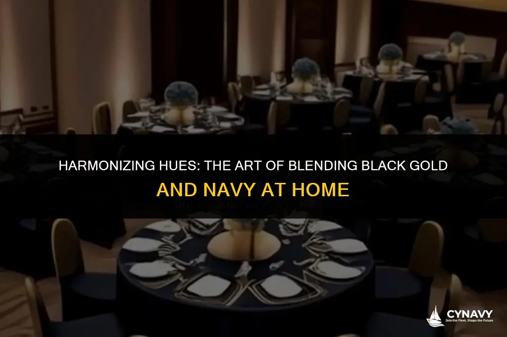 how to mix black gold and navy home colors