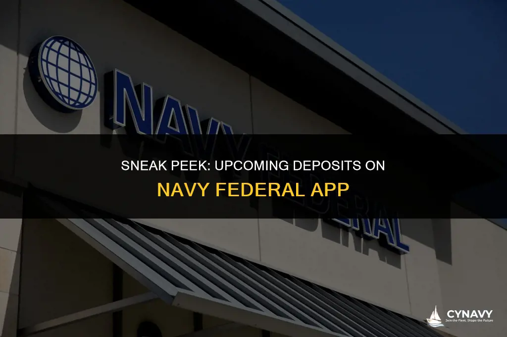 how to see upcoming deposits on navy federal app