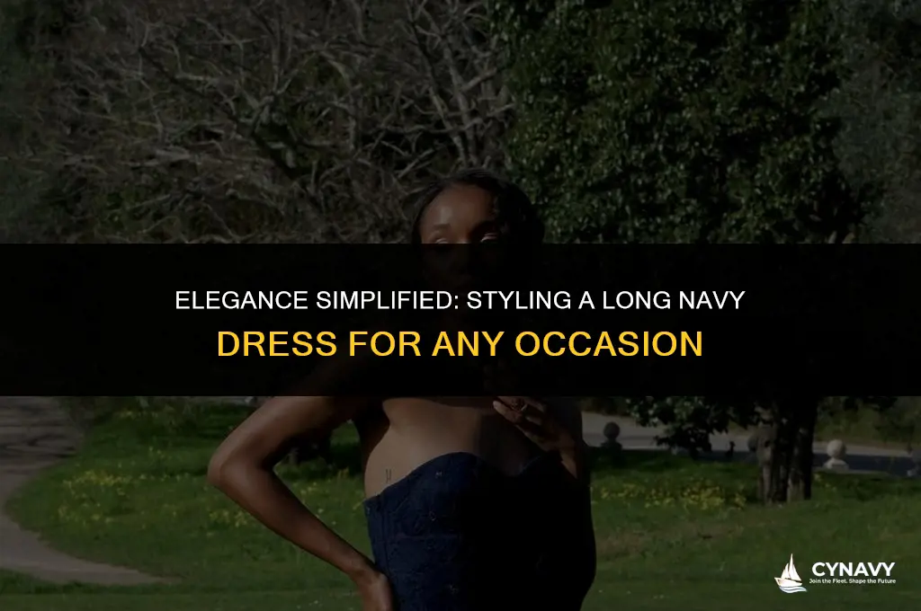 how to wear a long navy dress
