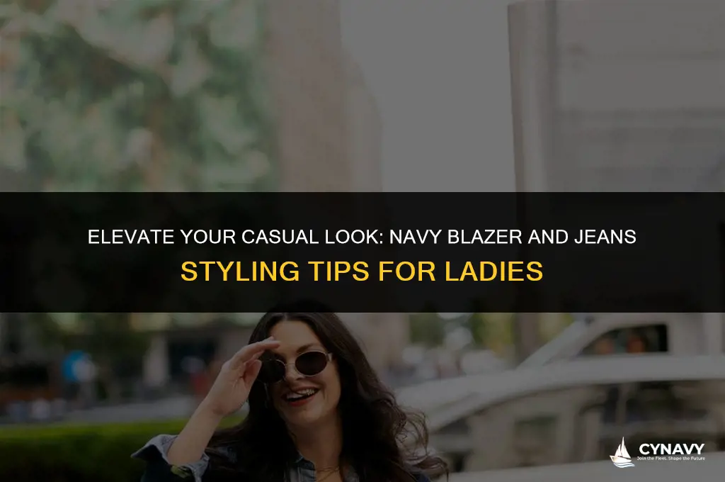 how to wear a navy blazer with jeans ladies