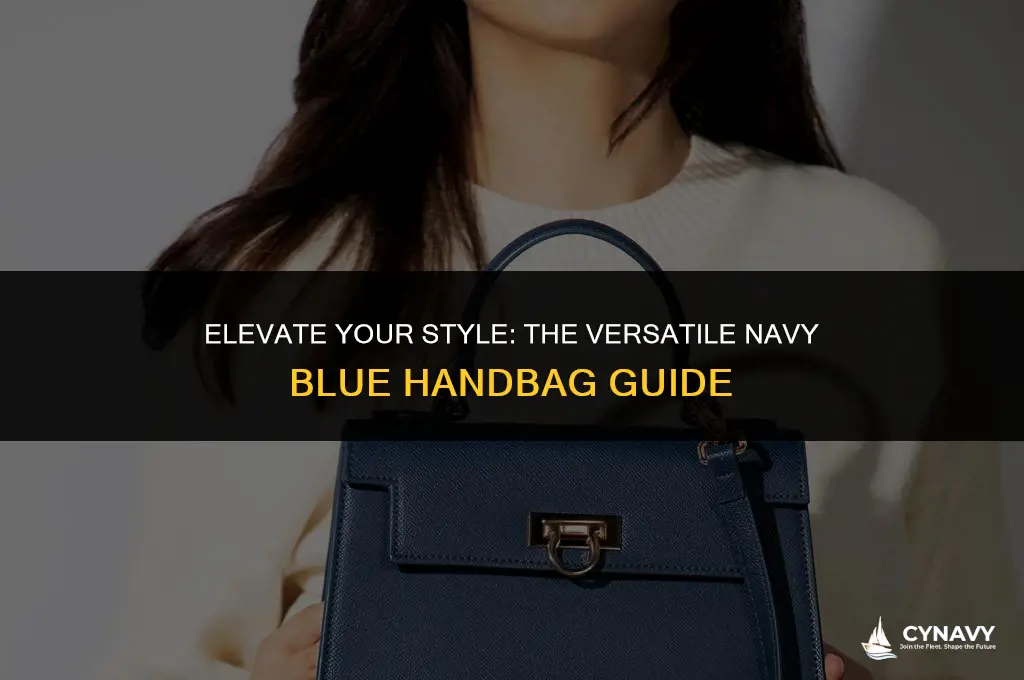 how to wear a navy blue handbag