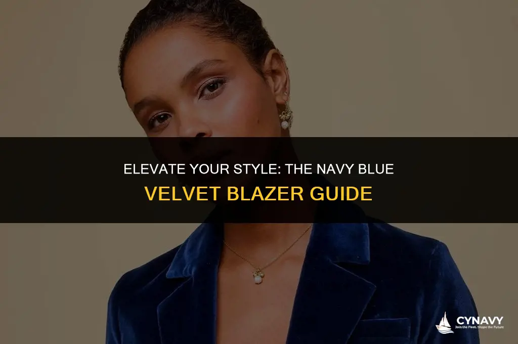 how to wear a navy blue velvet blazer