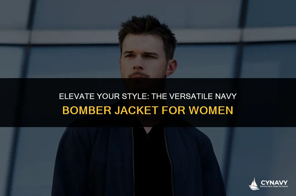 how to wear a navy bomber jacket womens