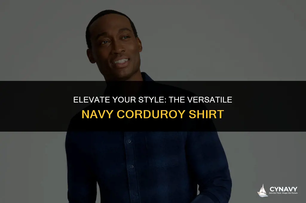 how to wear a navy corduroy shirt