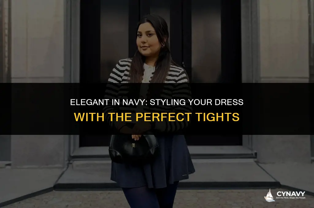 how to wear a navy dress with tights
