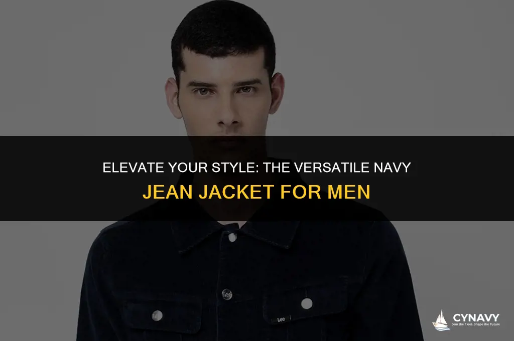 how to wear a navy jean jacket men