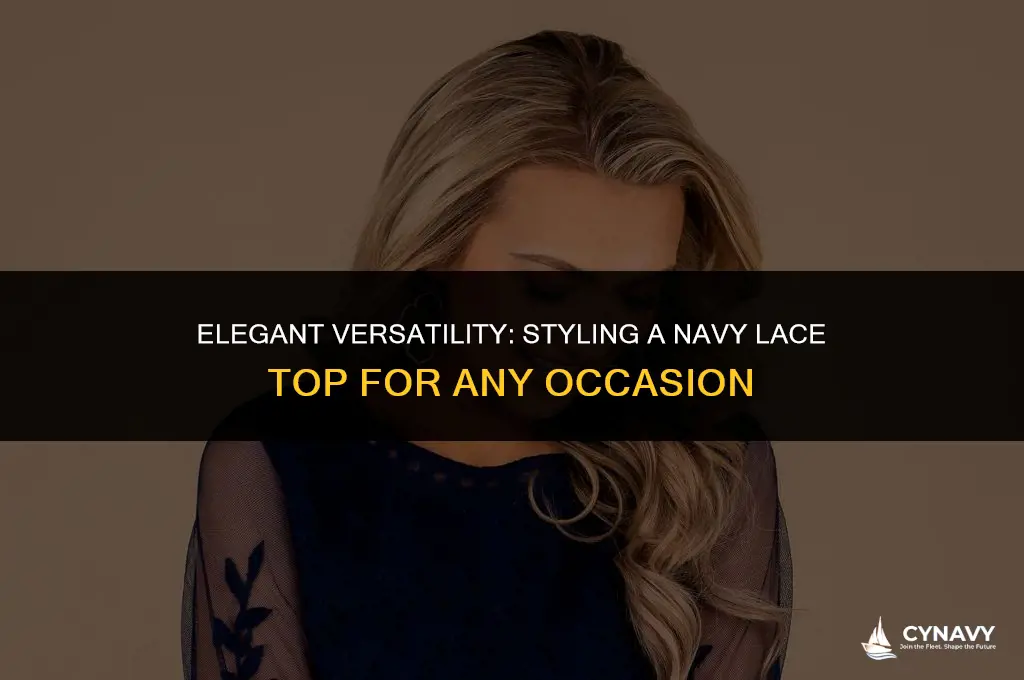 how to wear a navy lace top