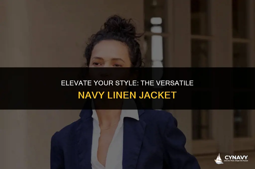 how to wear a navy linen jacket
