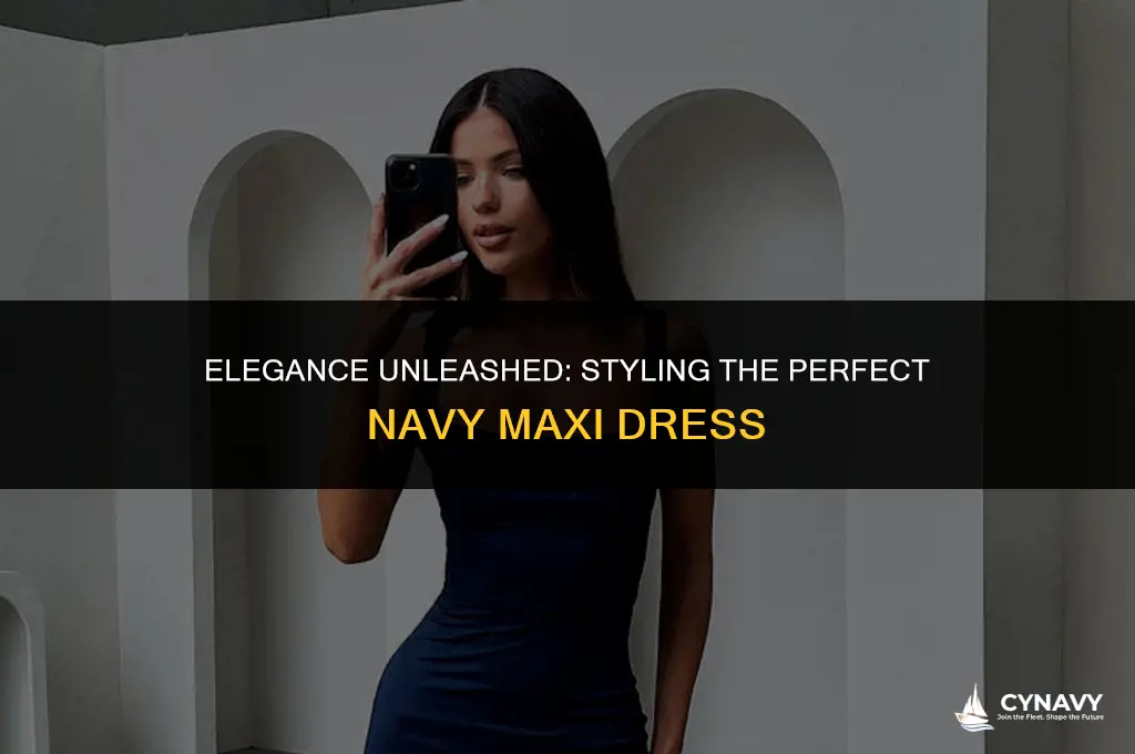 how to wear a navy maxi dress