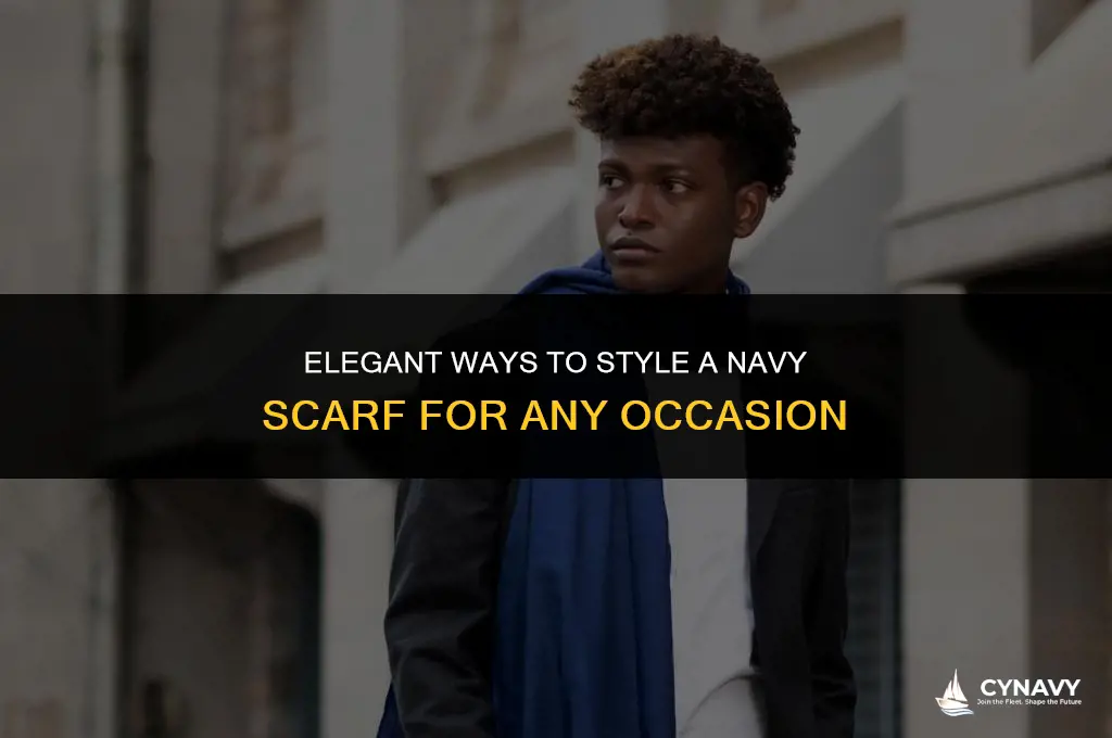 how to wear a navy scarf