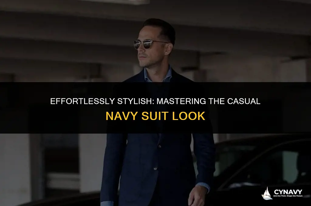 how to wear a navy suit casually