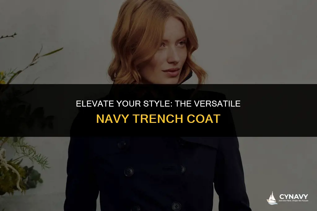how to wear a navy trench coat