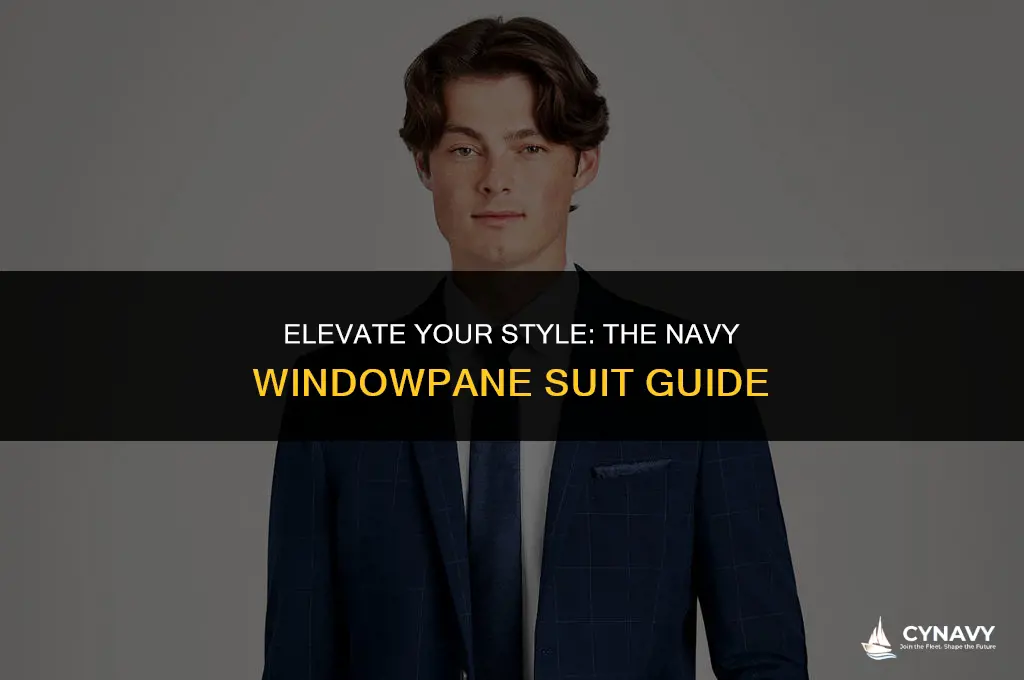 how to wear a navy windowpane suit