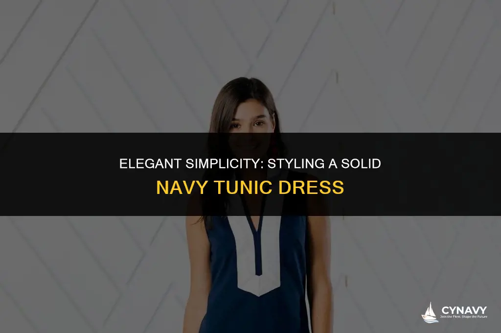 how to wear a solid navy tunic dress