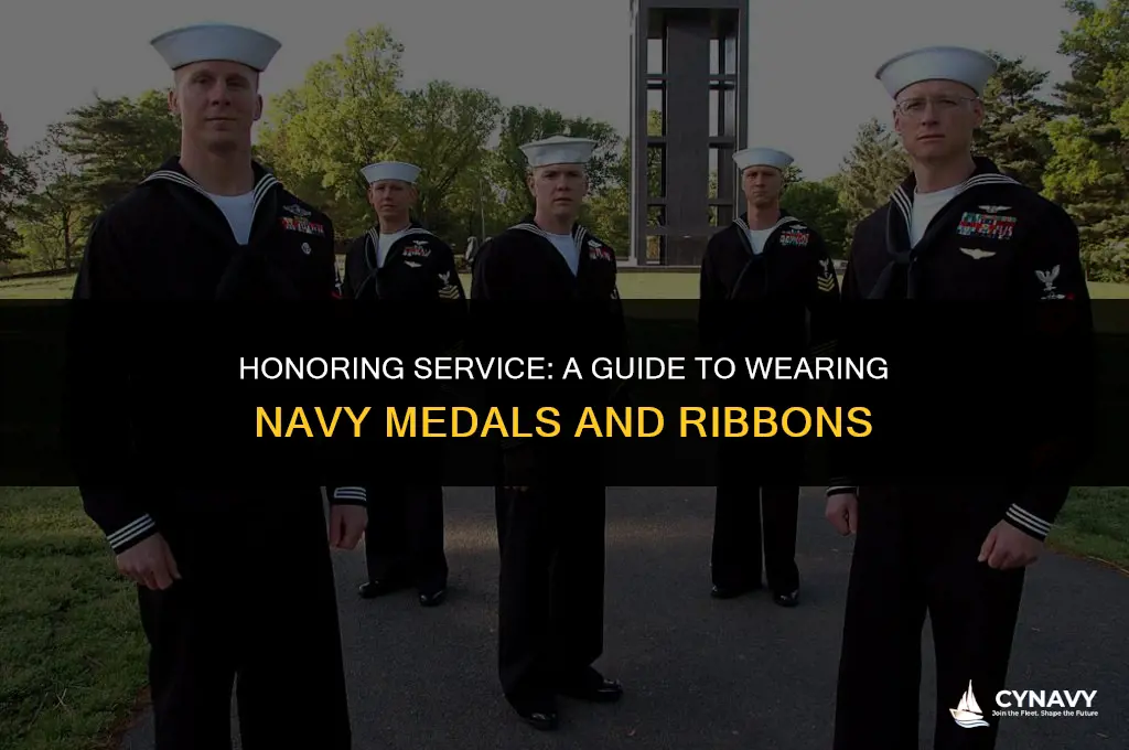 how to wear medals and ribbons on navy dress blue