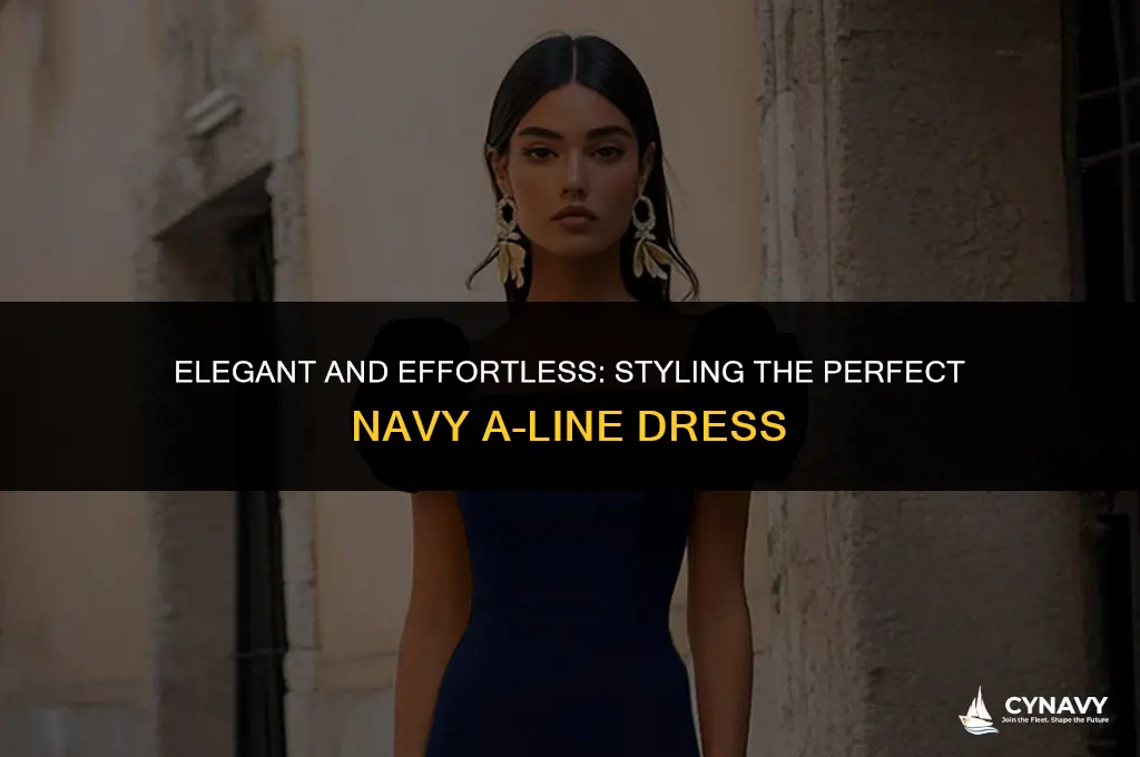 how to wear navy a line dress