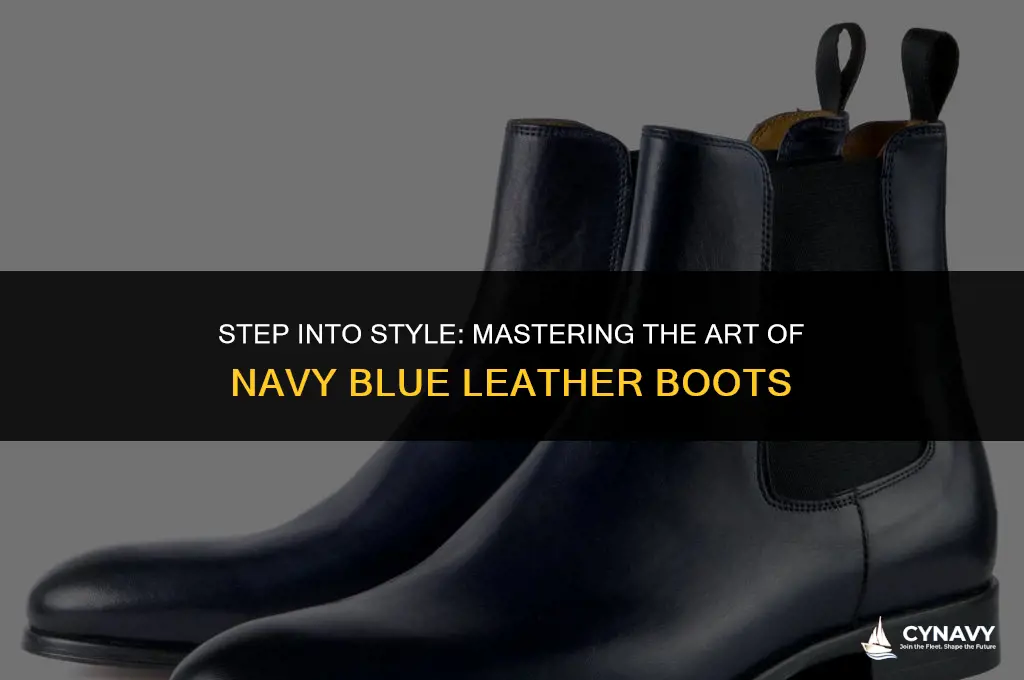 how to wear navy blue leather boots