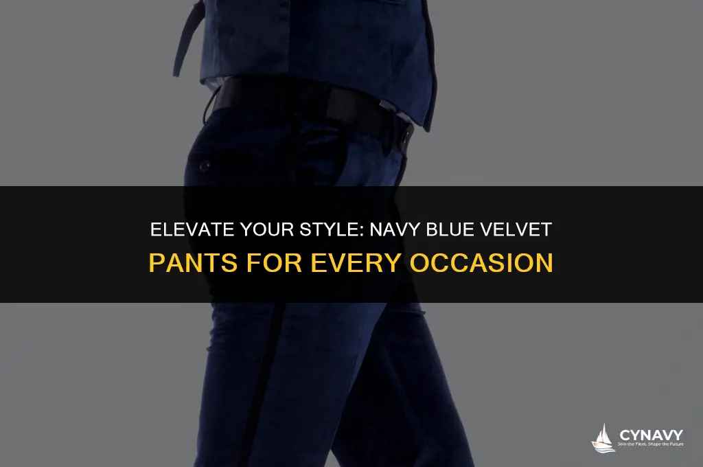 how to wear navy blue velvet pants