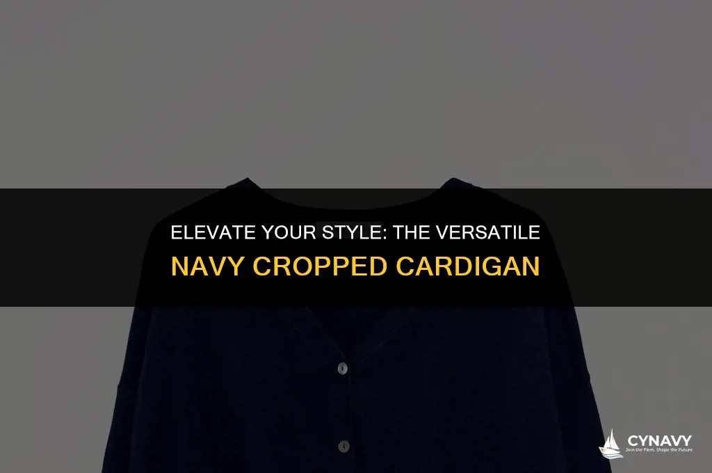 how to wear navy cropped cardigan