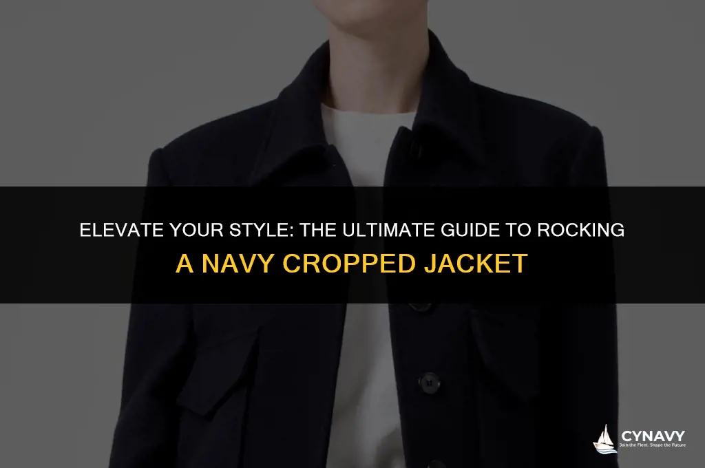 how to wear navy cropped jacket